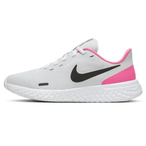 Nike Revolution 5 Gray Pink Slip On Running Shoes Girls 6Y Sneakers BQ5671-010 - Picture 1 of 10